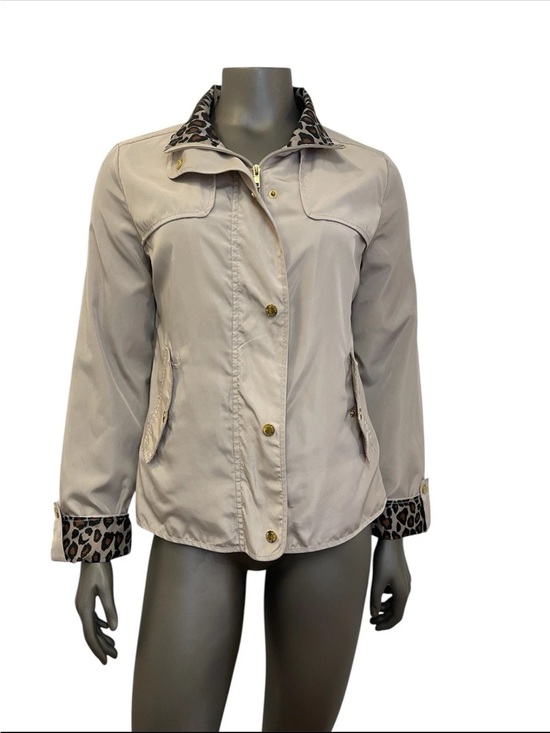 Cynthia Rowley Jackets & Blazers - Cynthia Rowley Jacket Womens S Tan Leopard Print Full Zip Animal Spring Trench